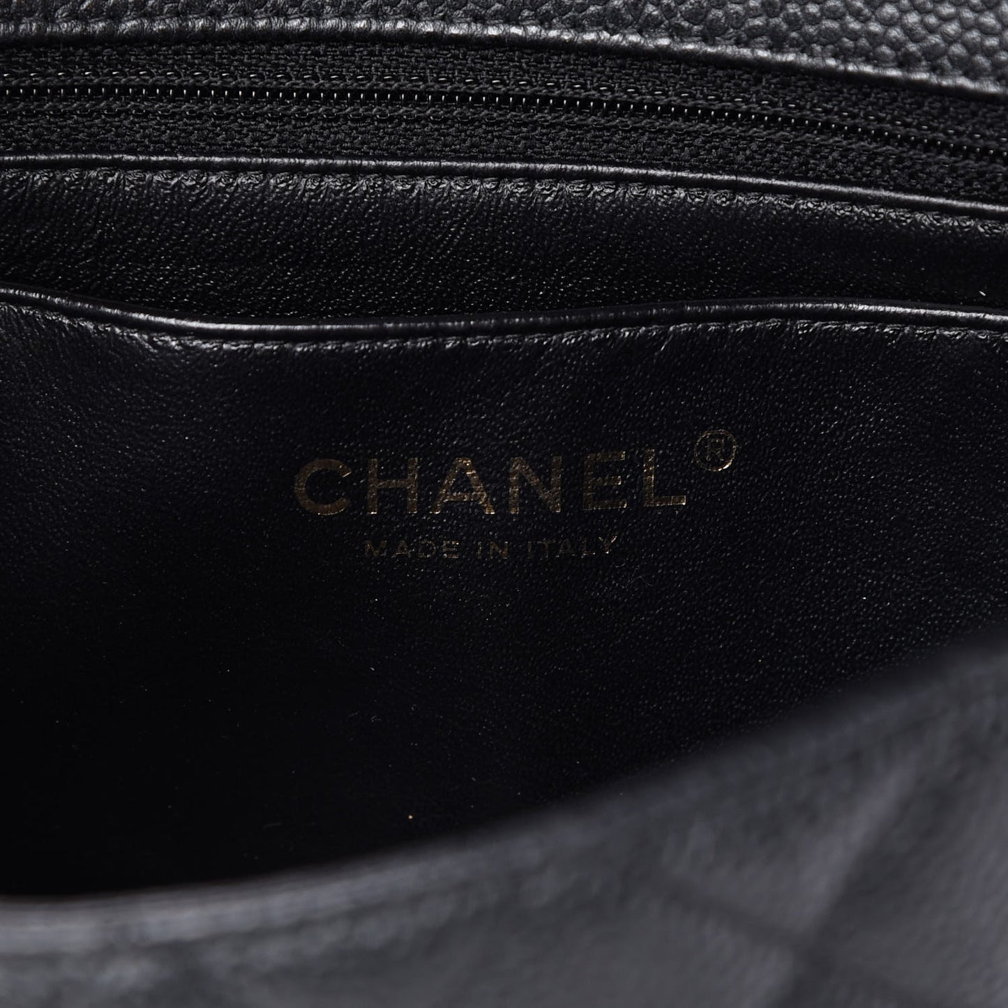 Caviar Quilted Mini Rectangular Flap Dark Charcoal