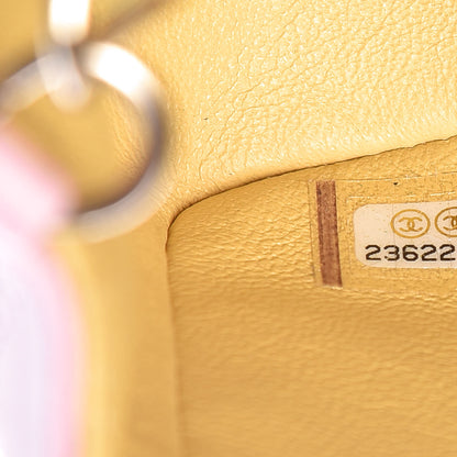 Chanel Lambskin Quilted Tri-Color Mini Rectangular Flap Orange Yellow Pink 7 of 13