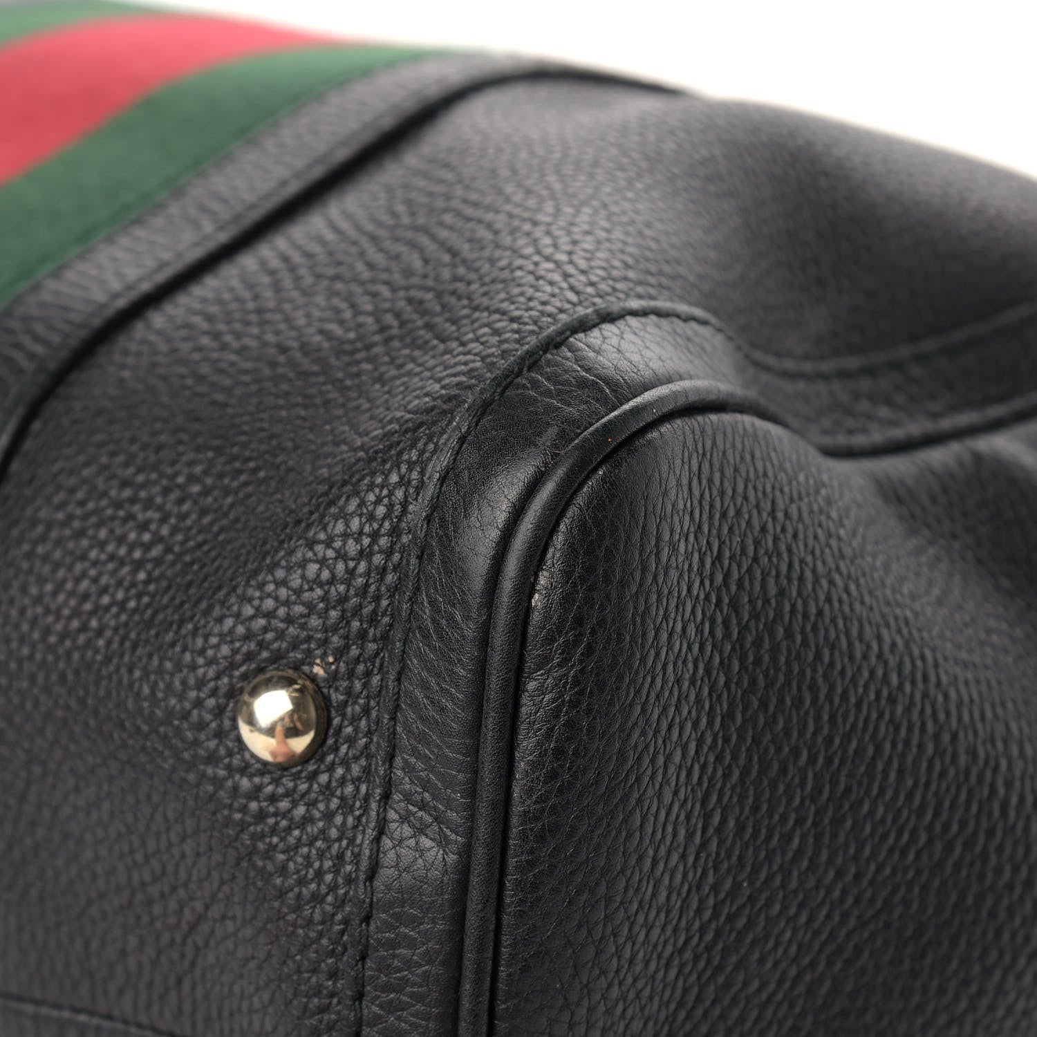 Gucci Calfskin Vintage Web Medium Boston Black 9 of 17
