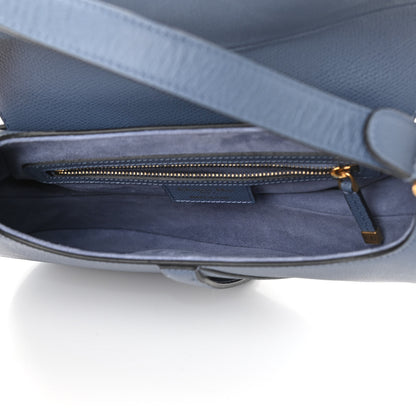 Christian Dior Grained Calfskin Saddle Bag Denim Blue 5 of 11