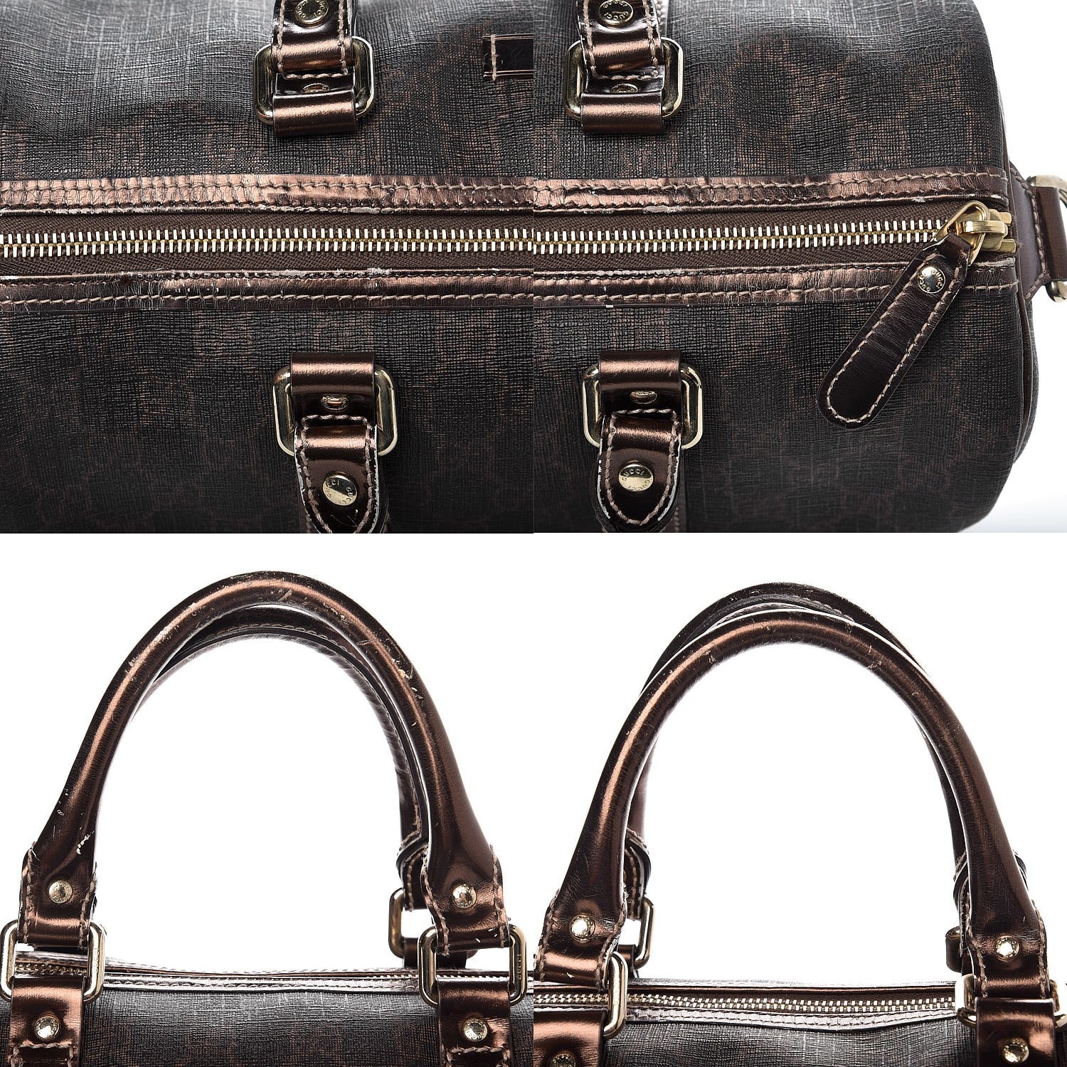 Gucci Metallic Monogram GG Plus Boston Tote Bronze 12 of 12