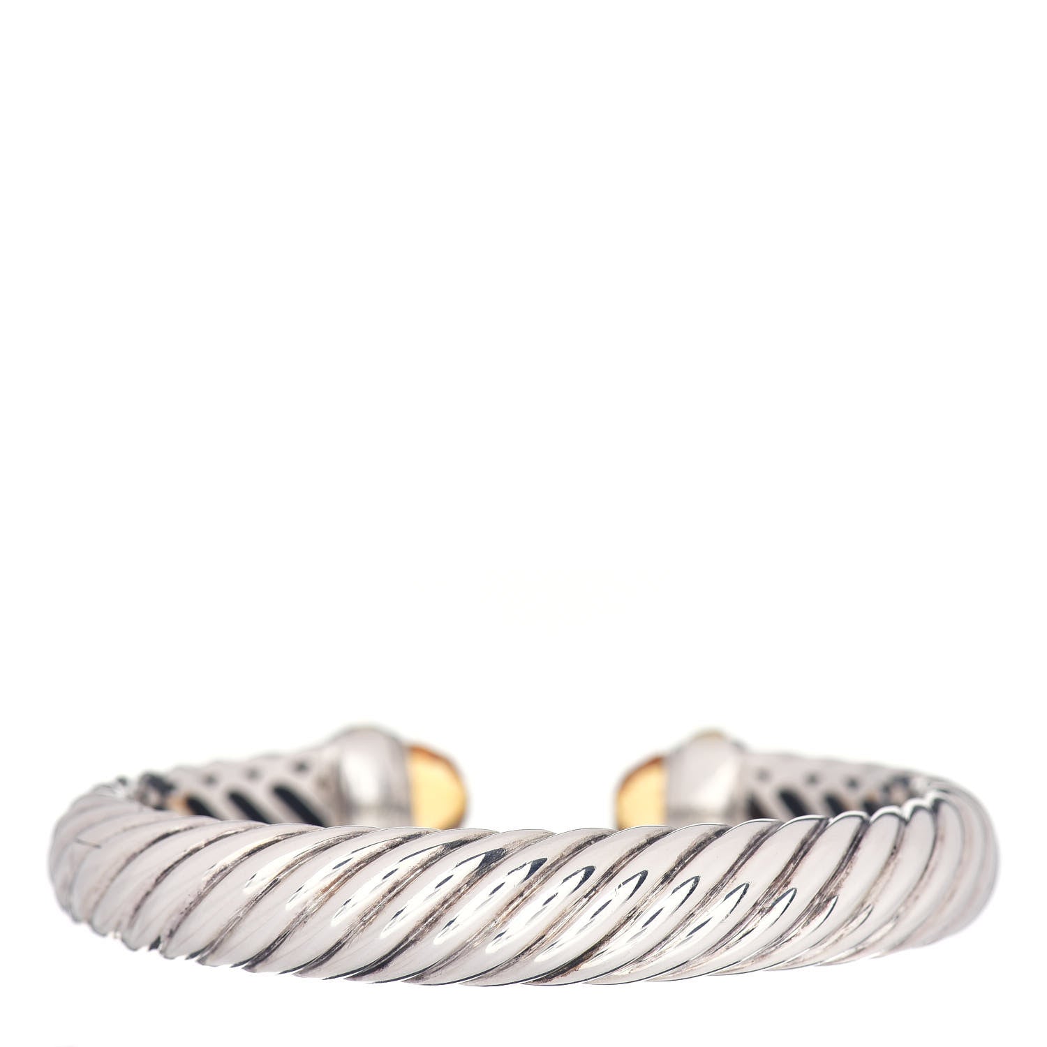 David Yurman Sterling Silver 18K Yellow Gold Citrine 10mm Waverly Bracelet 3 of 4