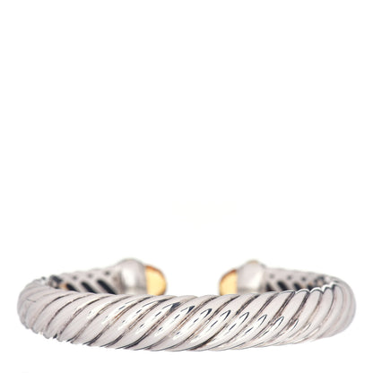 David Yurman Sterling Silver 18K Yellow Gold Citrine 10mm Waverly Bracelet 3 of 4
