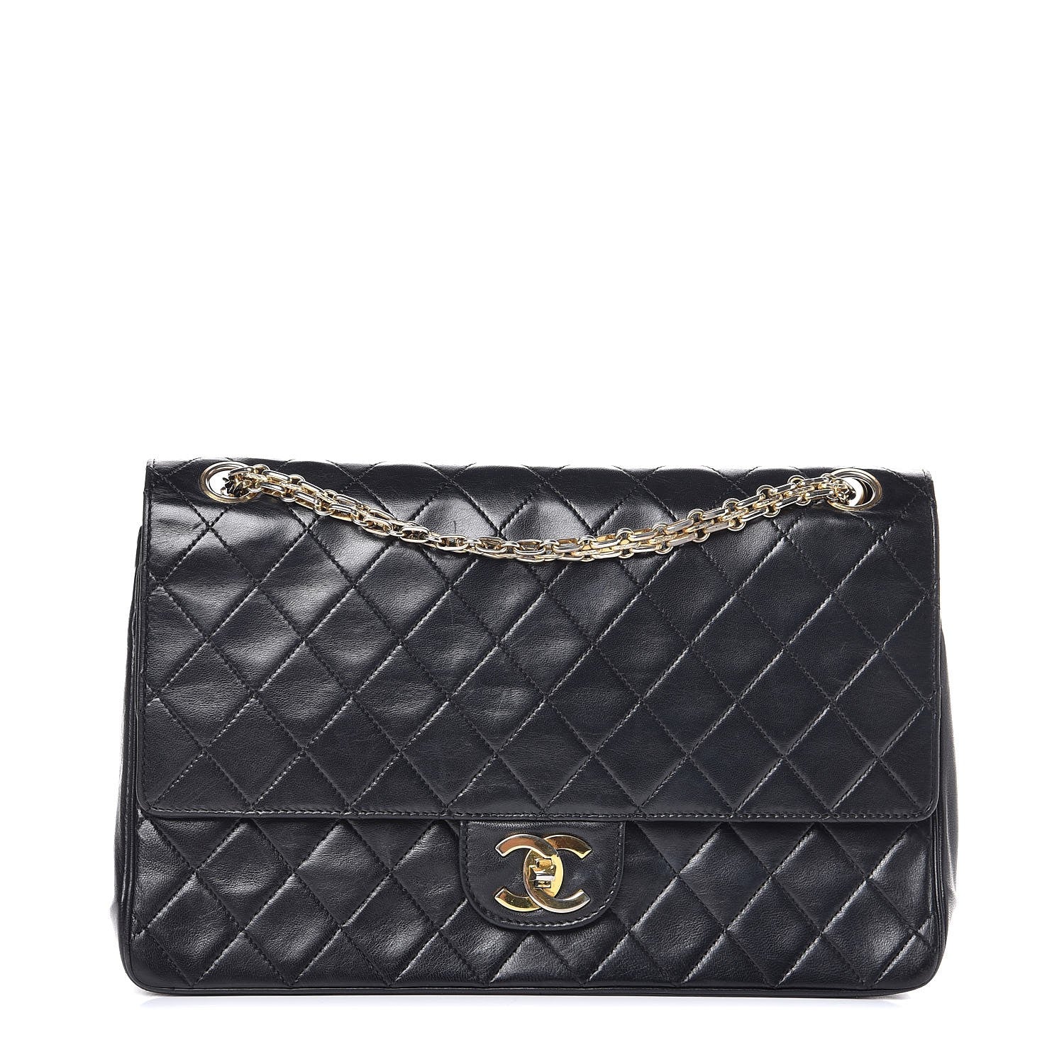 Chanel Lambskin Quilted Medium Bijoux Chain Double Flap Black 1 of 18