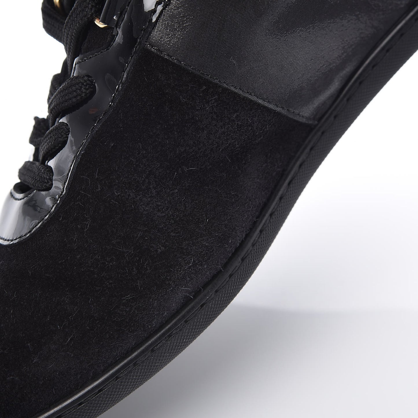 Suede Patent Monogram Move Up Sneakers 38 Black