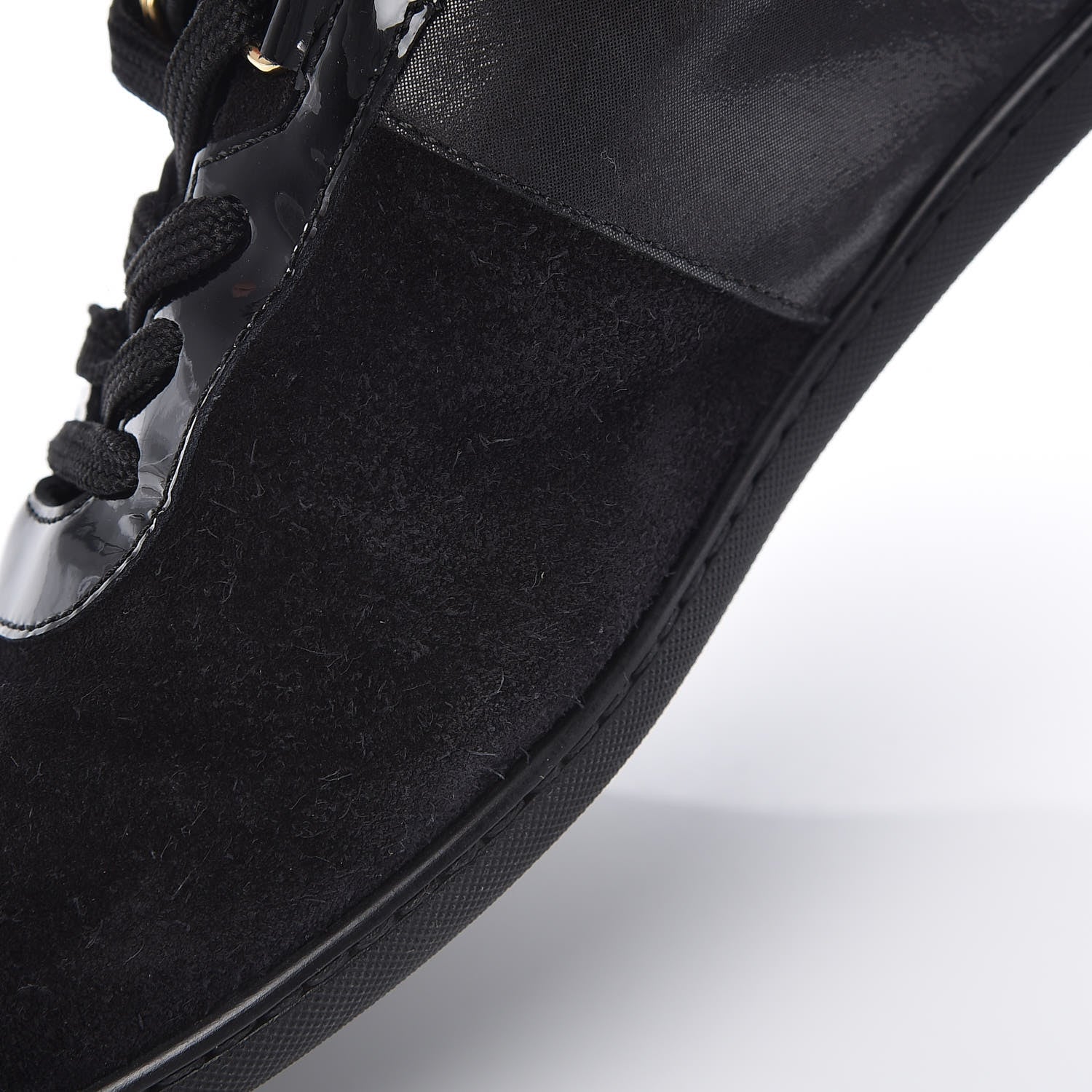 Louis Vuitton Suede Patent Monogram Move Up Sneakers 38 Black 11 of 12