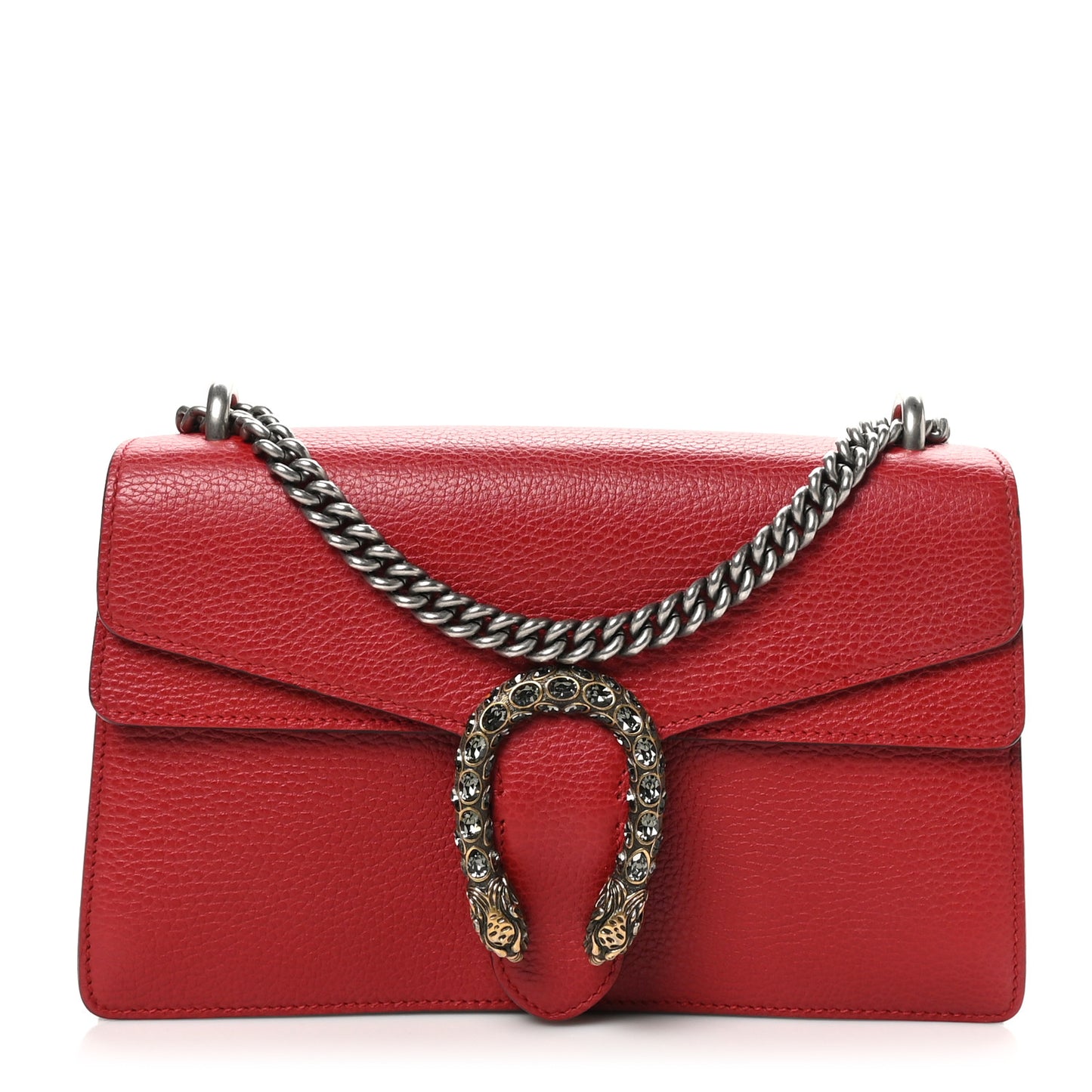 Dollar Calfskin Swarovski Crystal Small Dionysus Shoulder Bag Hibiscus Red