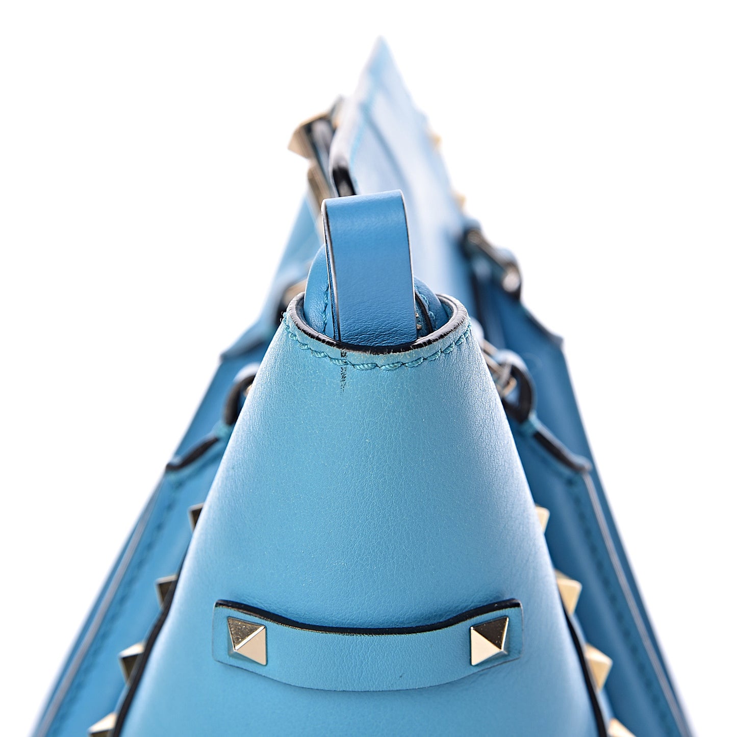 Vitello Mini Rockstud Double Handle Tote Parrot