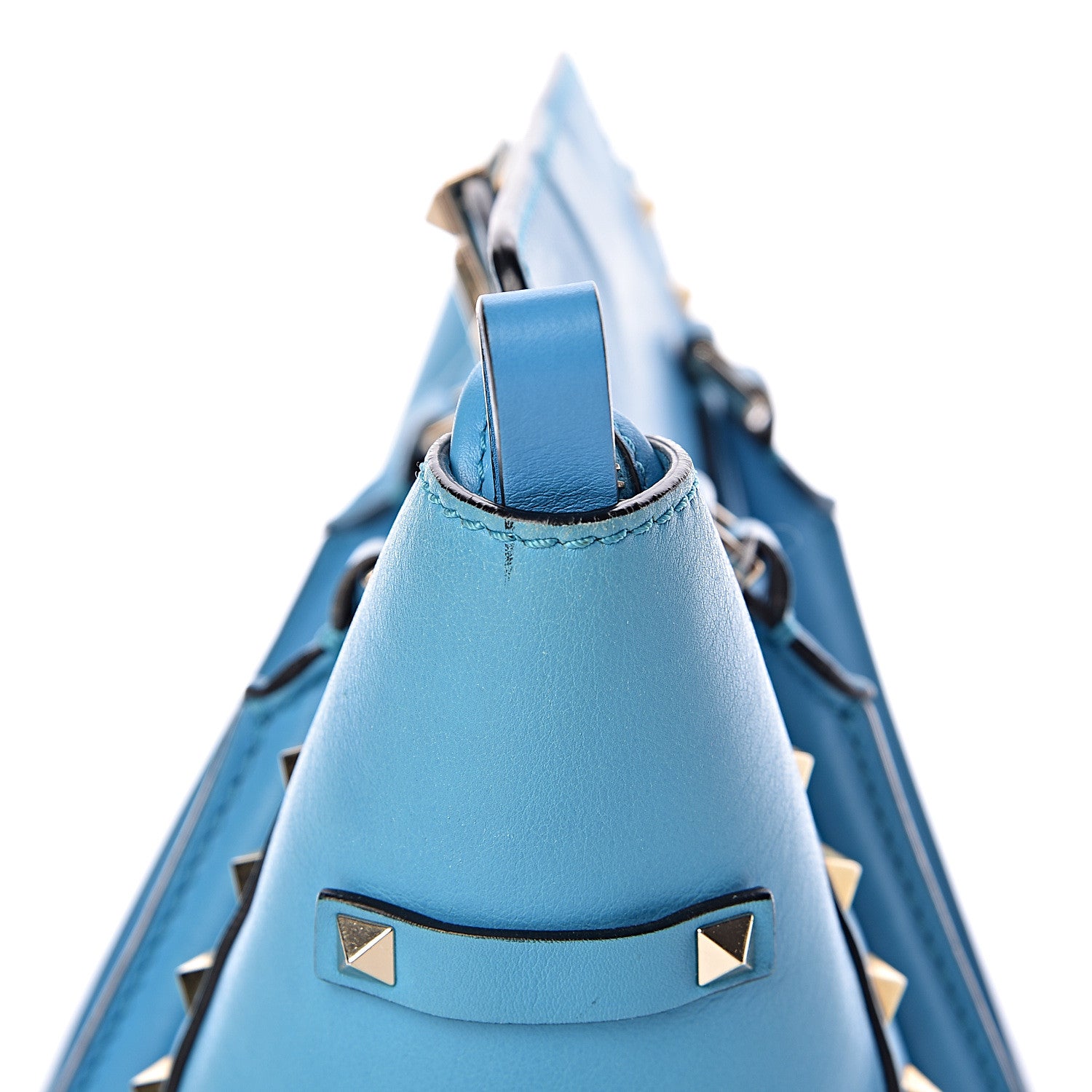 Valentino Garavani Vitello Mini Rockstud Double Handle Tote Parrot 17 of 23