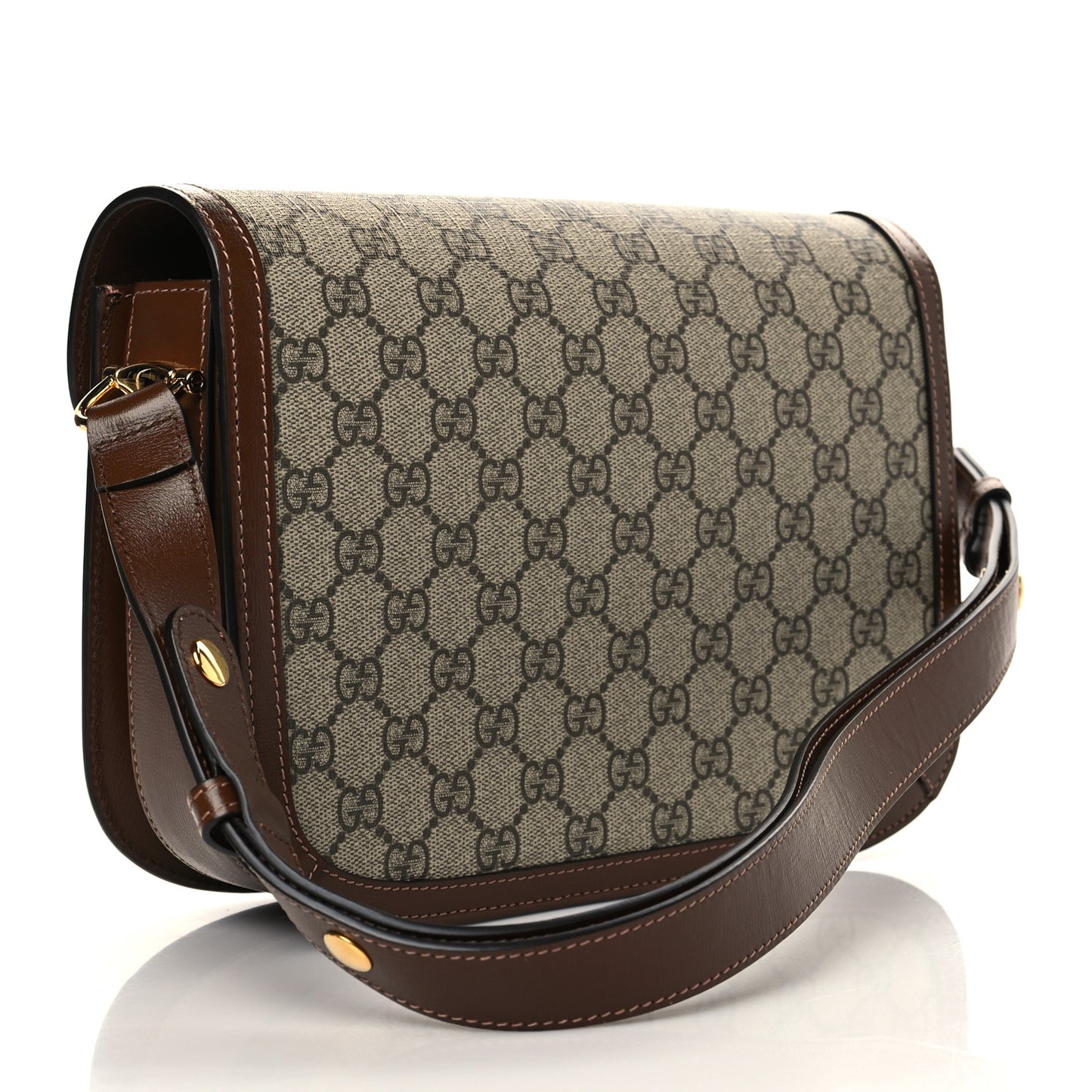 GG Supreme Monogram Horsebit 1955 Shoulder Bag Beige Brown Sugar