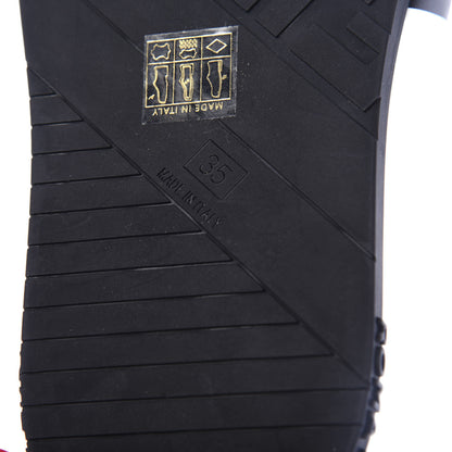 Fendi X JOSHUA VIDES Roma Calfskin Fussbetts Slide Sandals 35 Snow White Black 8 of 10