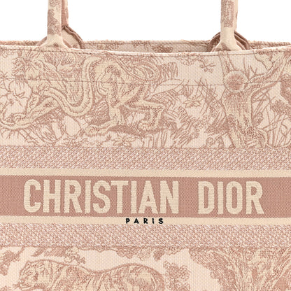 Christian Dior Canvas Embroidered Medium Dioriviera Toile De Jouy Book Tote Rose 8 of 12