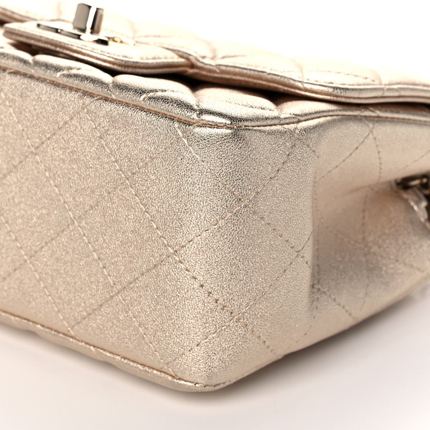 Chanel Metallic Lambskin Quilted Mini Square Flap Gold 9 of 10