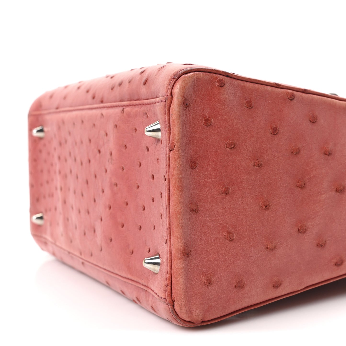 Ostrich Medium Lady Dior Red