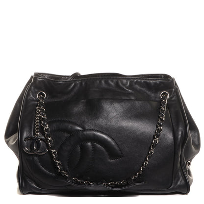 Chanel Calfskin Diagonal Ligne Large Tote Black 1 of 8