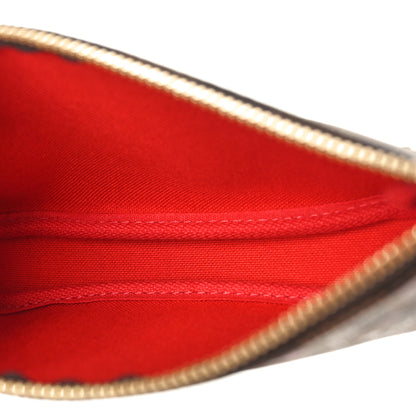 Louis Vuitton Damier Ebene 2019 Christmas Animation Mini Pochette Accessories Red 5 of 10