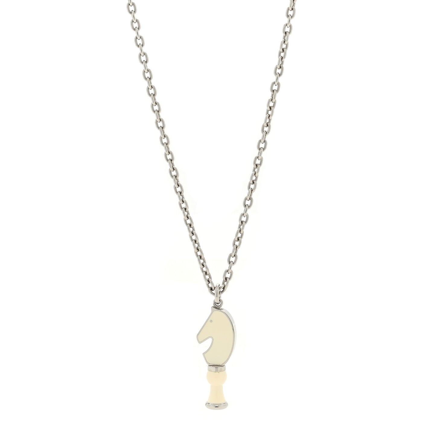 Lacquered Palladium Cavalier Necklace Craie