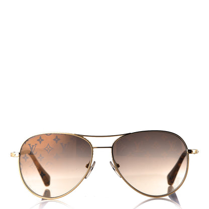 Louis Vuitton Conspiration Pilote Sunglasses Z0164U Gold 2 of 10