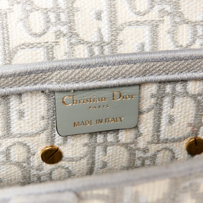 Christian Dior Oblique Embroidered Saddle Bag Gray 6 of 10