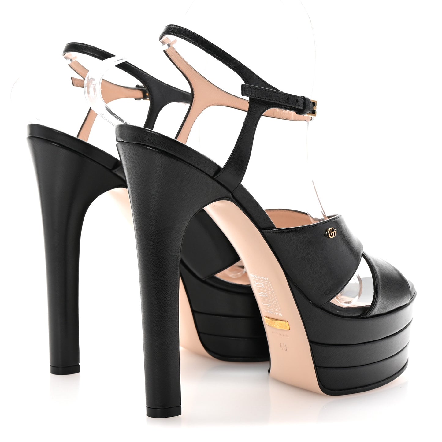 Malaga Kid Double G 150mm Platform Sandals 40 Black