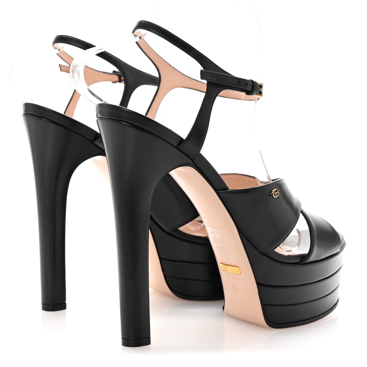 Gucci Malaga Kid Double G 150mm Platform Sandals 40 Black 5 of 9