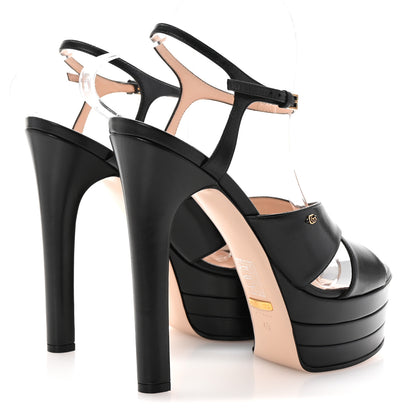 Gucci Malaga Kid Double G 150mm Platform Sandals 40 Black 5 of 9