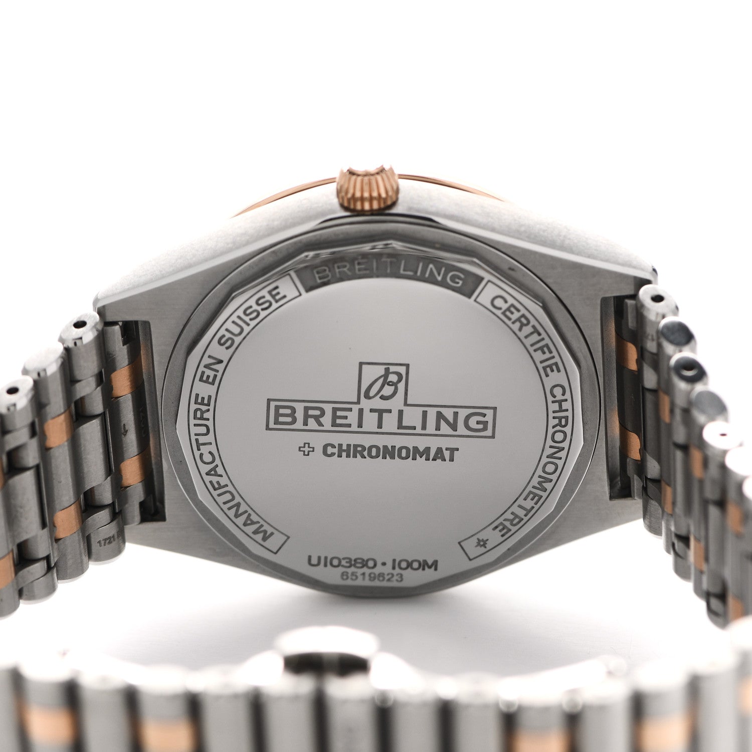 Breitling Stainless Steel 18K Rose Gold Diamond Bezel 36mm Chronomat Automatic Watch U10380 4 of 6