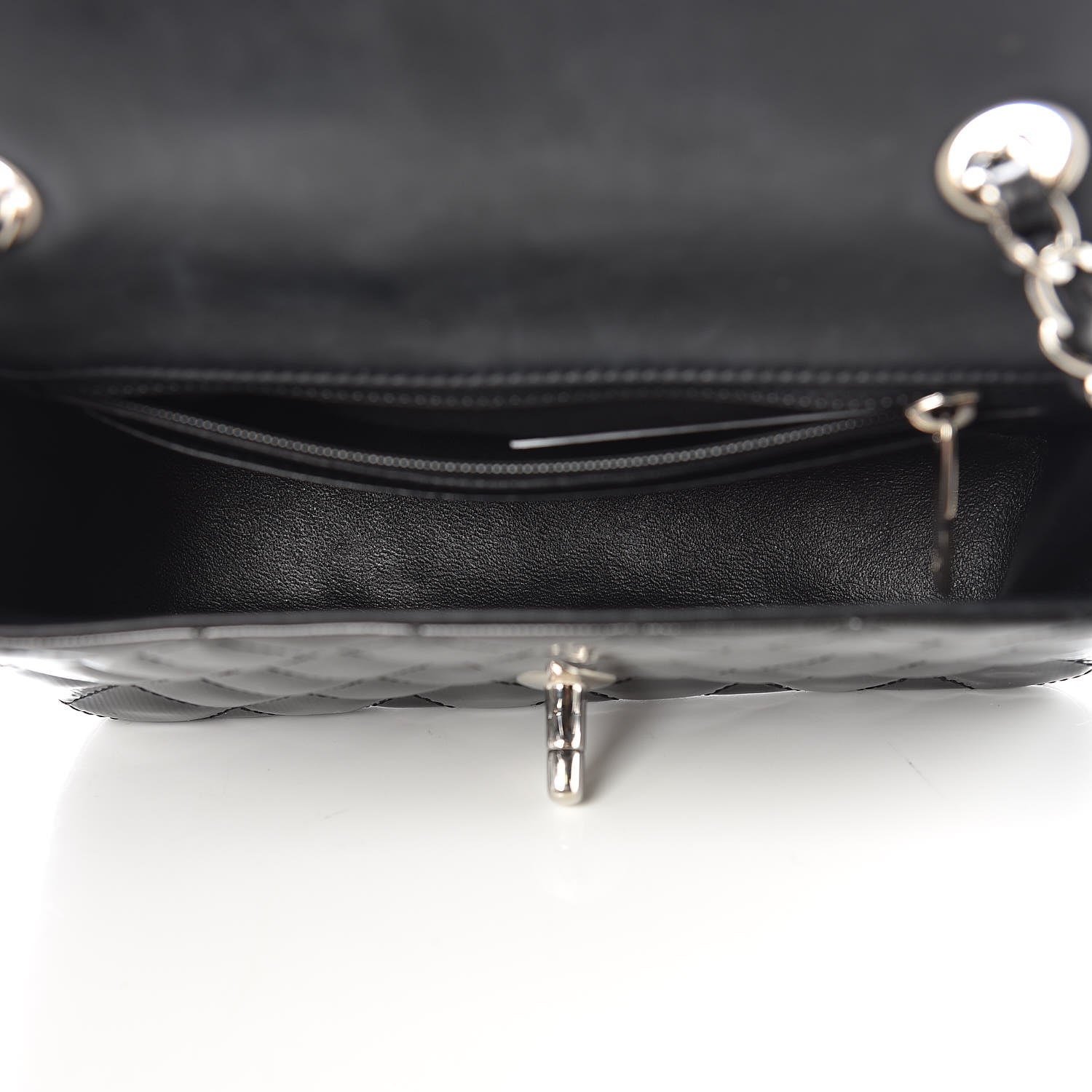 Chanel Striated Patent Quilted Mini Rectangular Flap Black 5 of 10