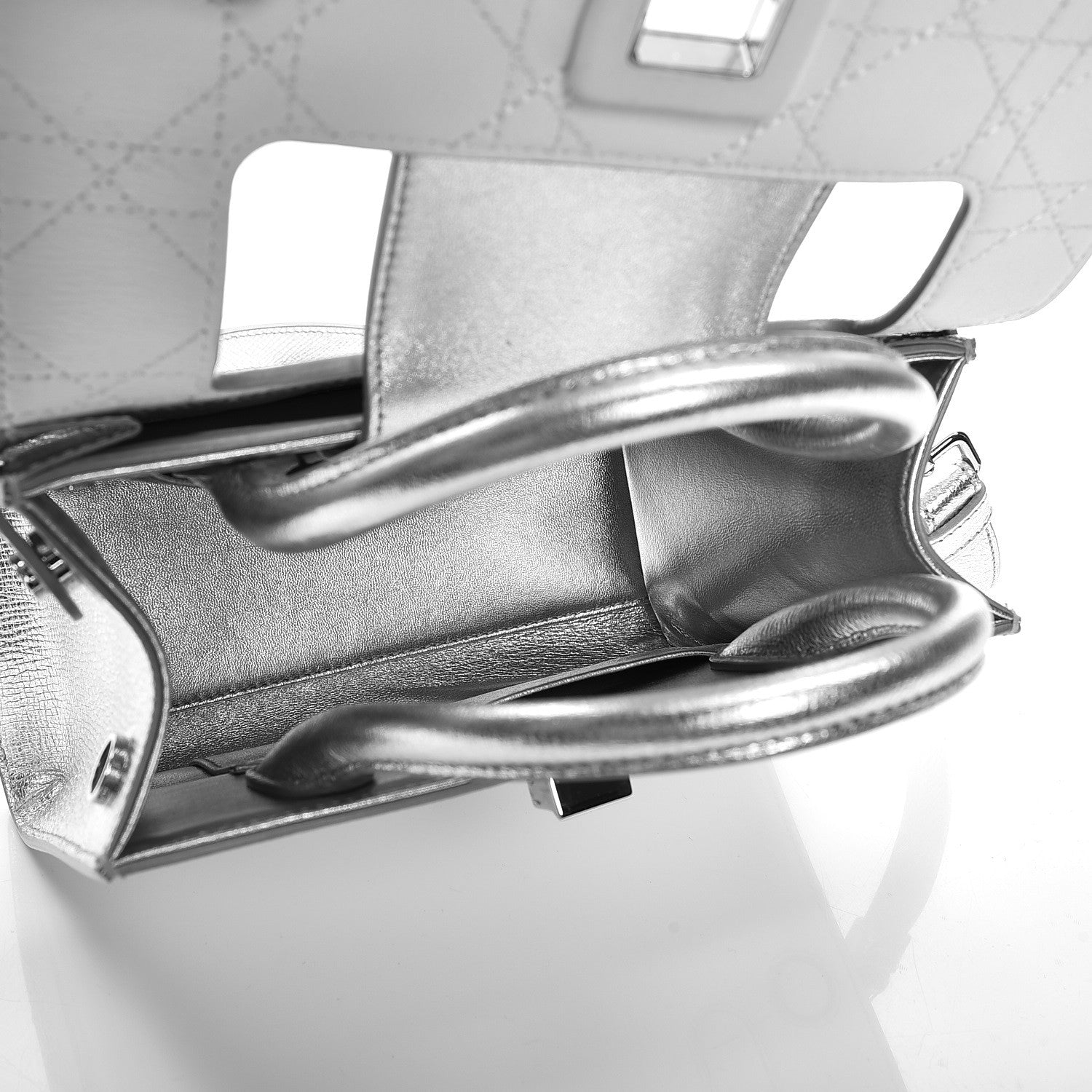 Christian Dior Metallic Grained Calfskin Mini Diorever Flap Silver 6 of 10