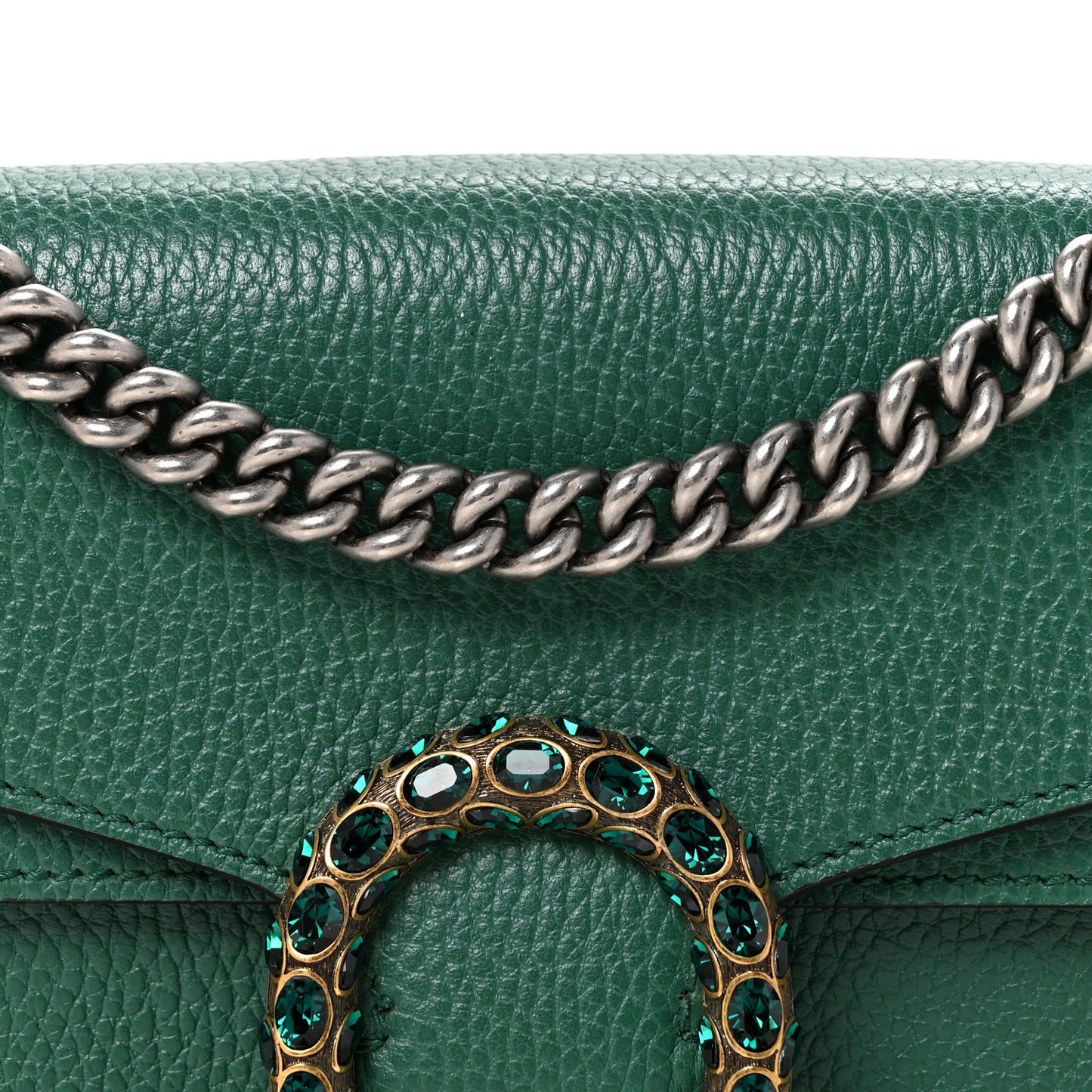Pebbled Calfskin Small Dionysus Shoulder Bag Emerald