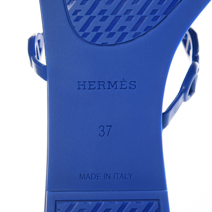 Hermes Rubber Chaine d'Ancre Rivage Sandals 37 Bleu Smalt 6 of 8