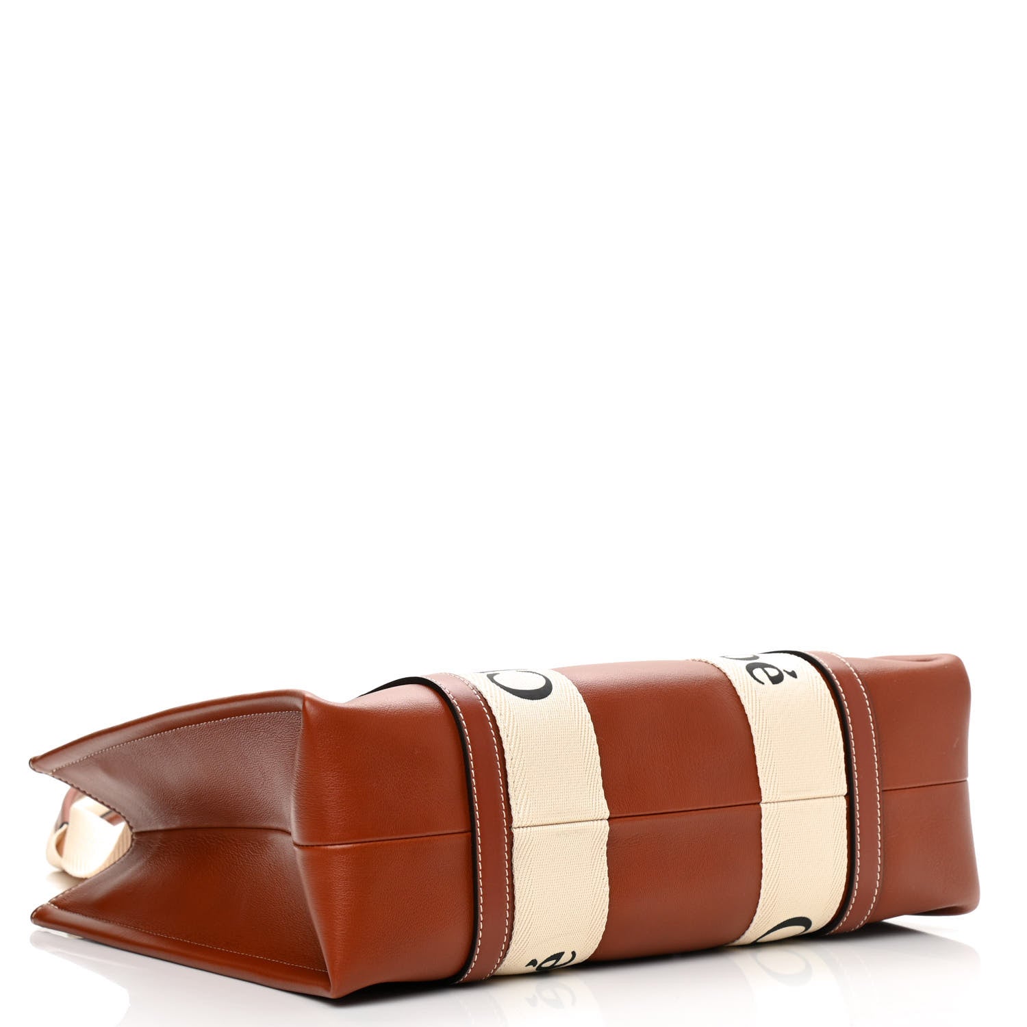 Chloe Calfskin Medium Woody Ribbon Tote Sepia Brown 4 of 8