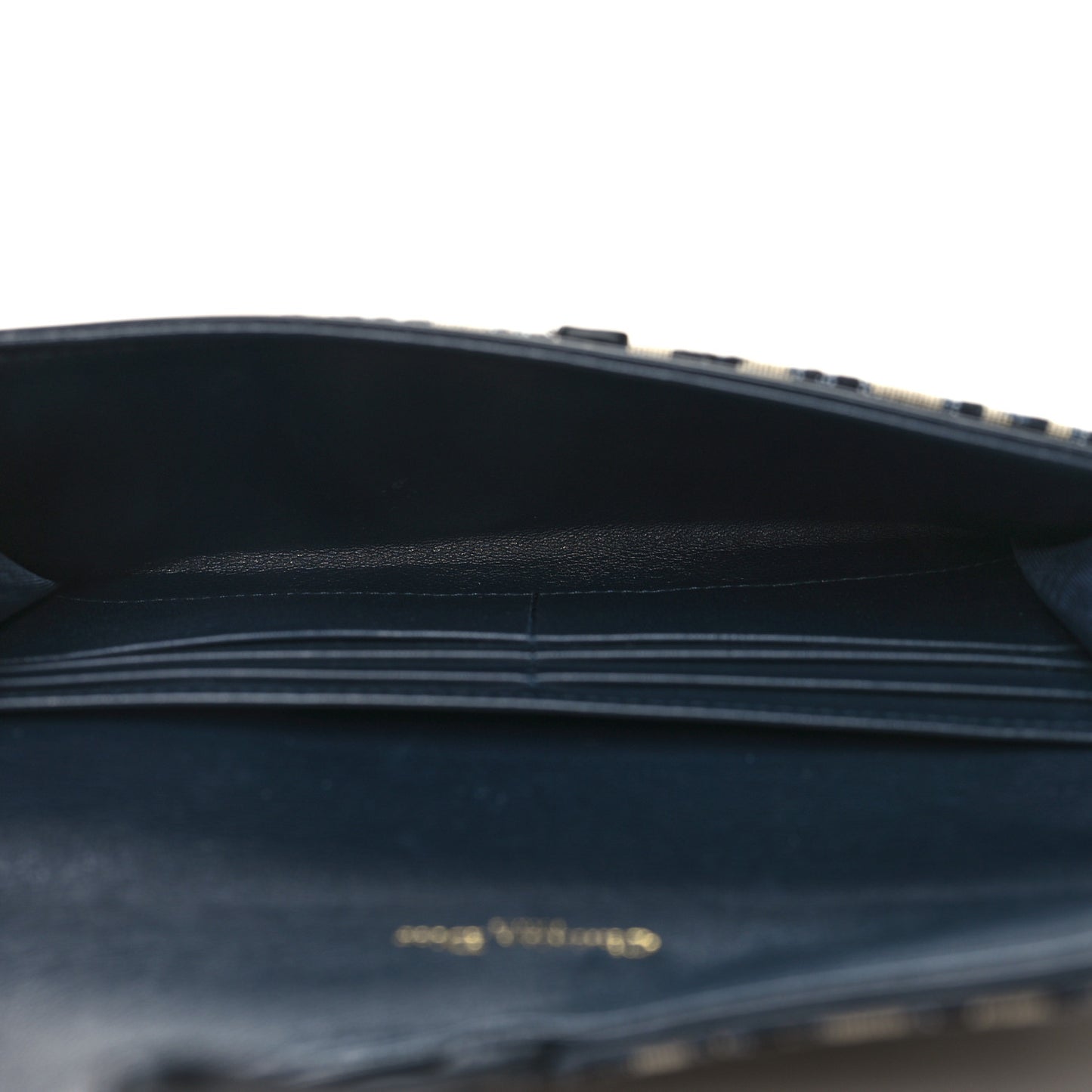Oblique Saddle Chain Long Wallet Blue