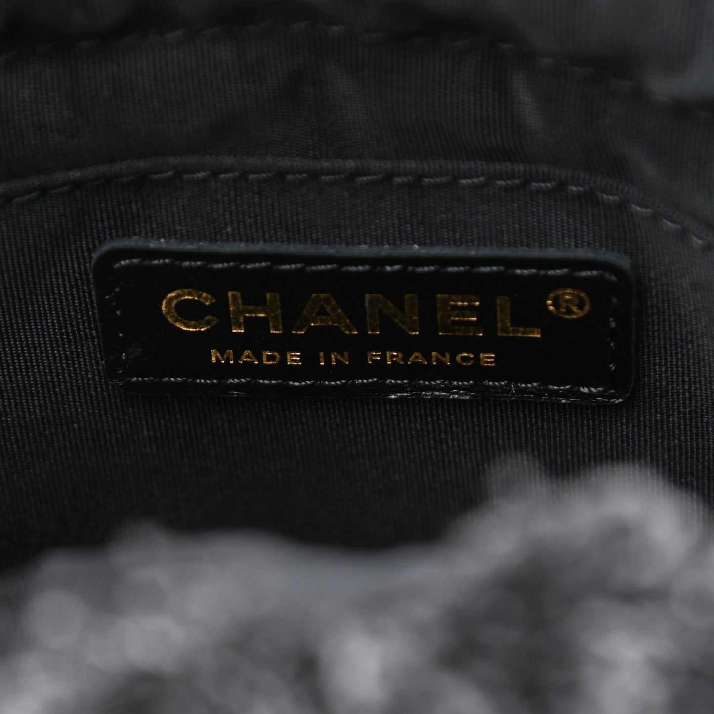Denim Quilted Mood Small Bucket With Chain Black Multicolor