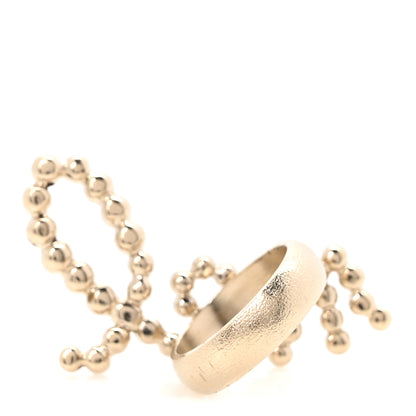 Chanel Crystal Pearl Cha-Nel Rings Set Gold 6 of 7