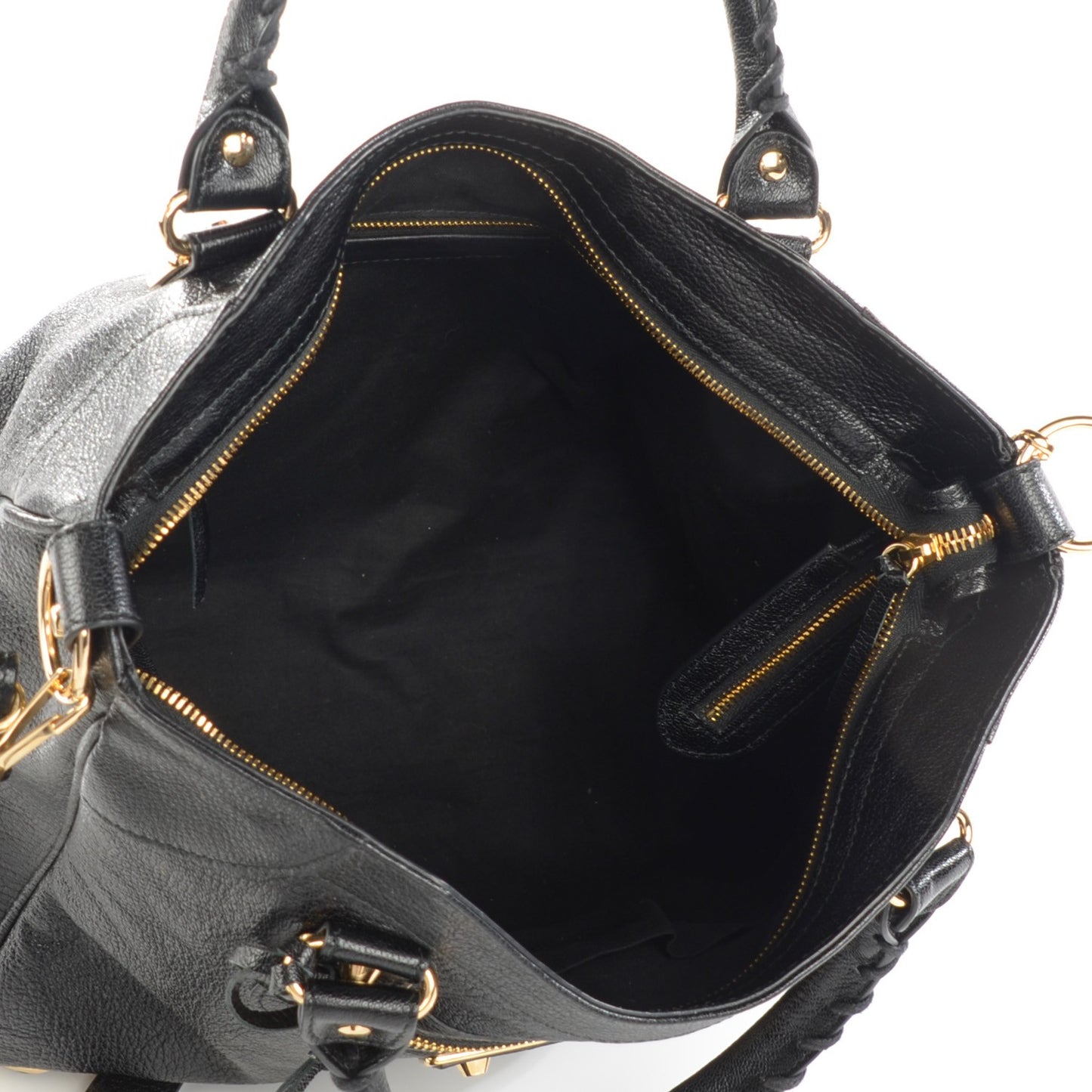 Chevre Gold Metallic Edge Hardware Velo Black
