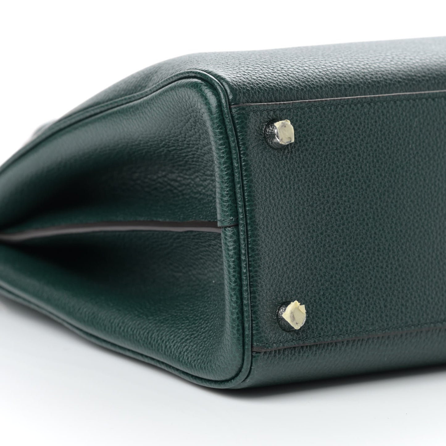Grainy Calfskin Medium Zumi Top Handle Bag Vintage Green