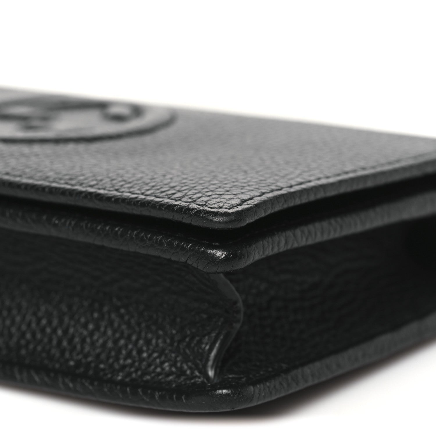 Gucci Pebbled Calfskin Soho Wallet On Chain Black 9 of 9