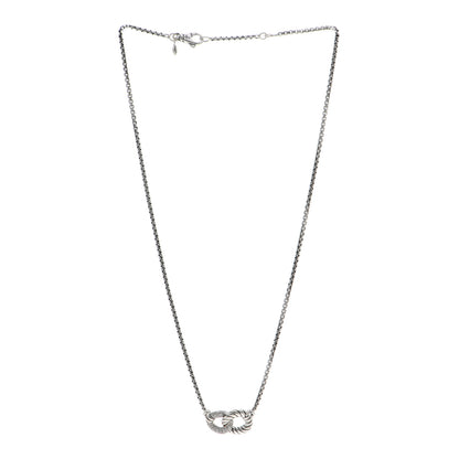 David Yurman Sterling Silver Diamond Belmont Curb Link Pendant Necklace 3 of 4