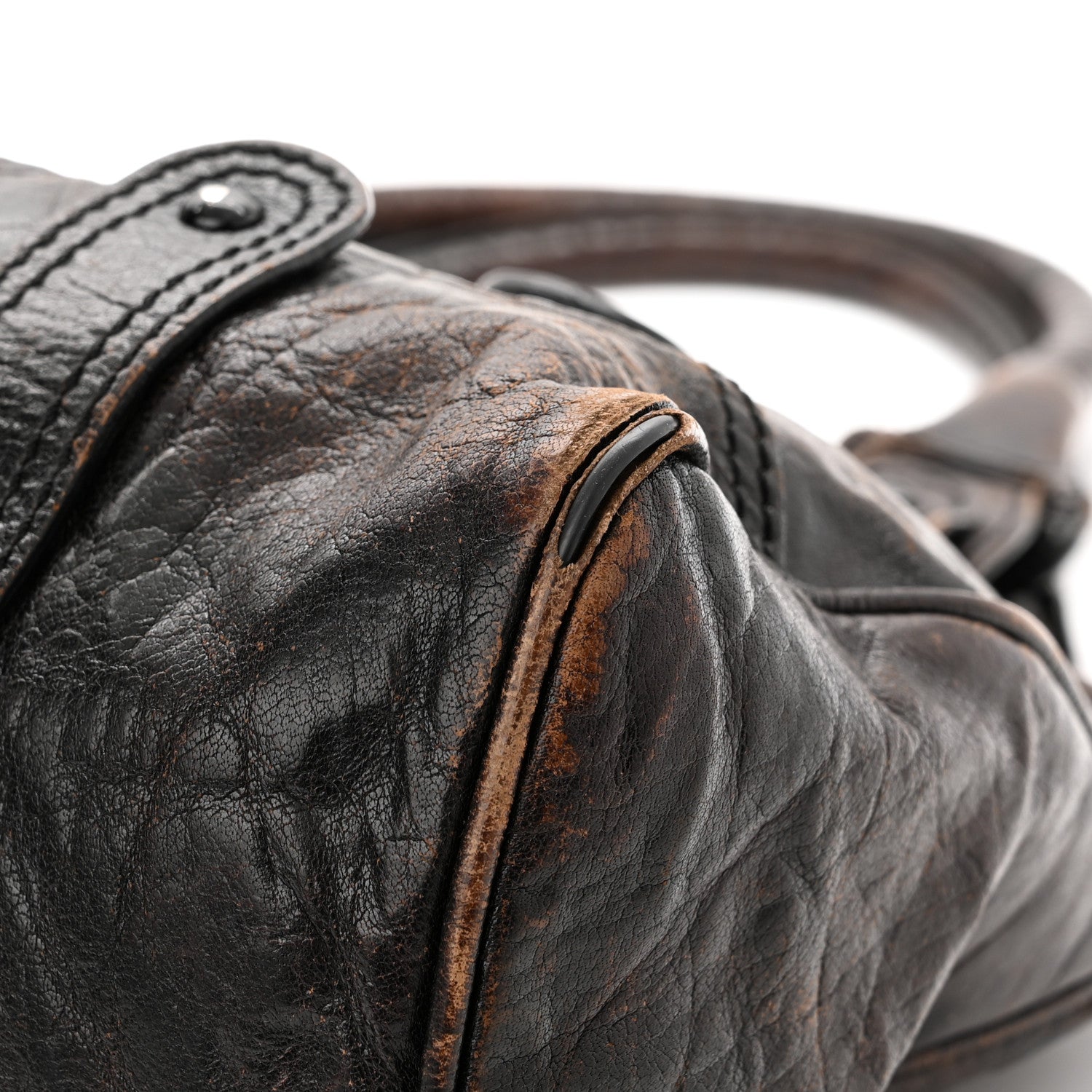 Valentino Garavani Distressed Calfskin VLogo Shoulder Bag Brown 16 of 25