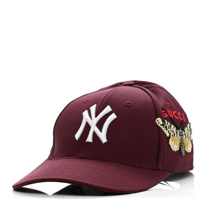 Gucci X MLB Cotton NY Yankees Baseball Hat 57-61 Lacquer 1 of 9