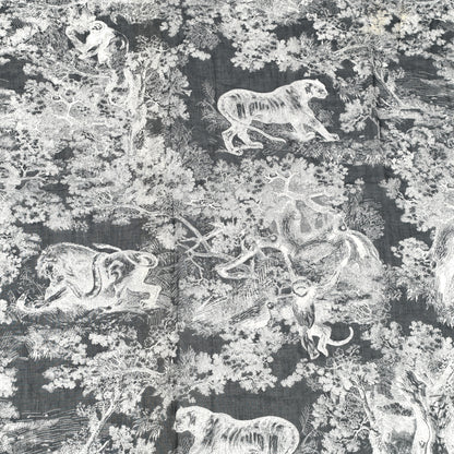 Christian Dior Cotton Fringe Dioriviera Toile De Jouy Sarong Navy Blue 4 of 5