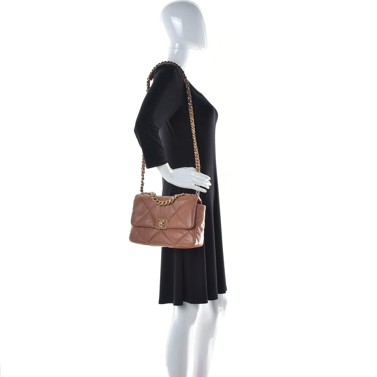 Chanel Lambskin Quilted Medium Chanel 19 Flap Brown 3 of 10