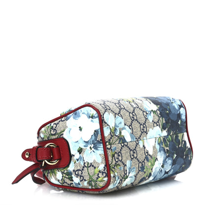 Gucci GG Supreme Monogram Blooms Mini Boston Navy Blue Hibiscus 4 of 14