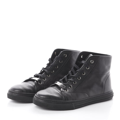 Gucci Calfskin Womens High Top Sneakers 37.5 Black 2 of 6