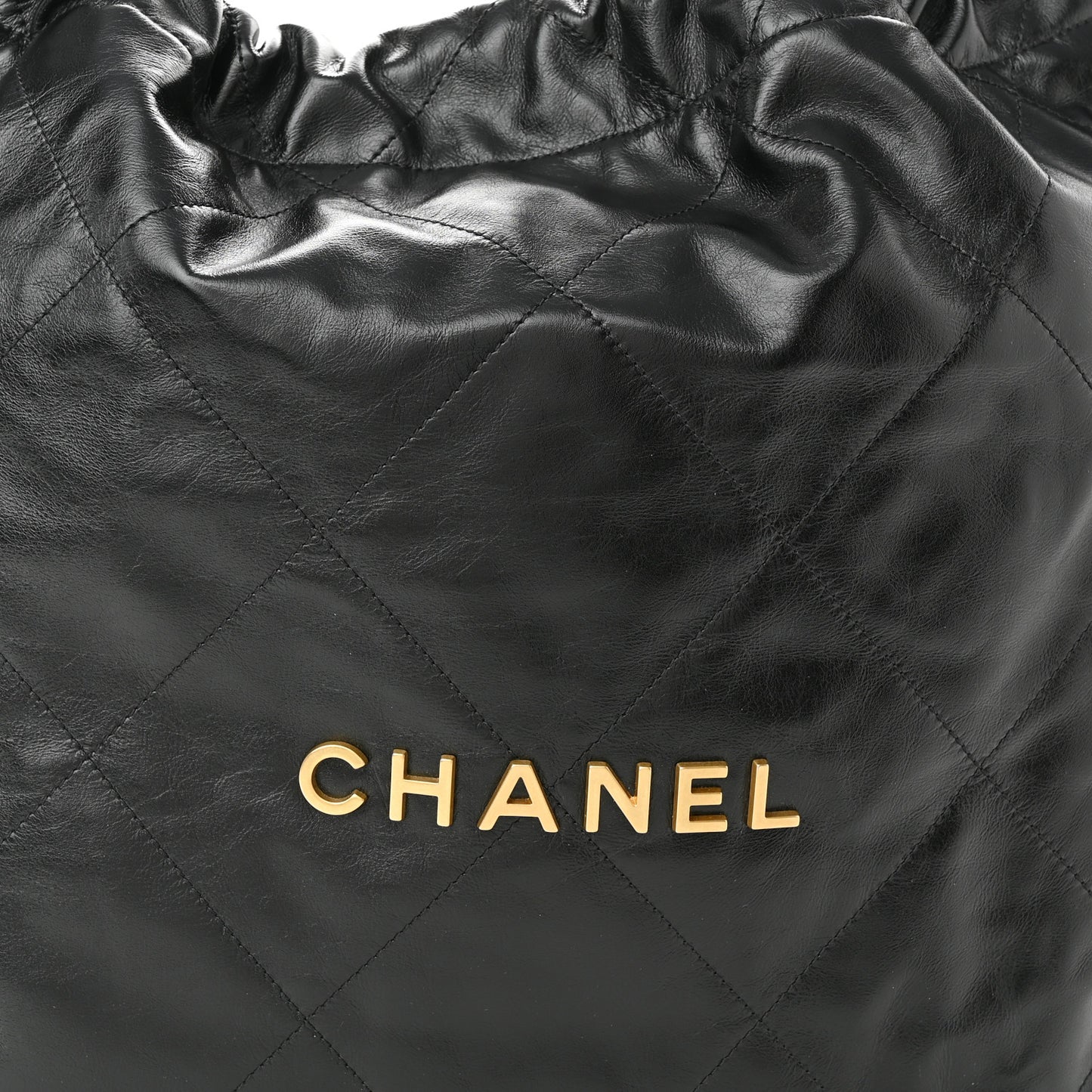 Shiny Calfskin Quilted Chanel 22 Black
