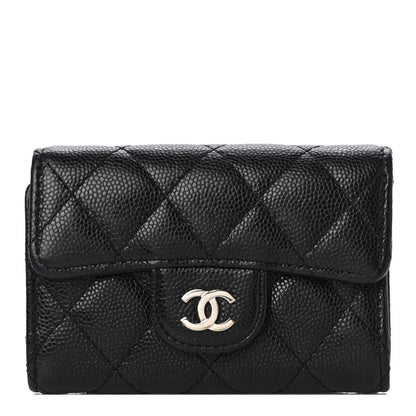 Chanel Caviar Quilted Classic 4 Key Holder Wallet Black 1 of 11