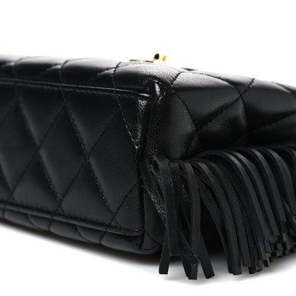 Chanel Lambskin Fringe Nano Kelly Shopper Black 10 of 10
