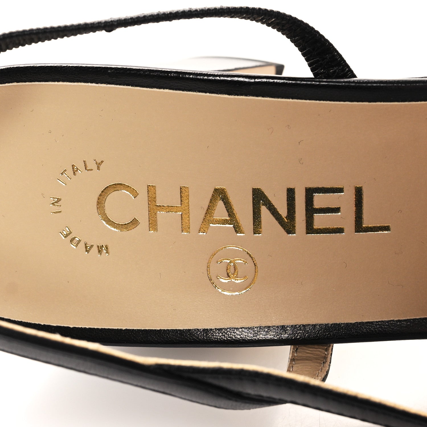 Chanel Goatskin Grosgrain Cap Toe CC Slingback Pumps 41 Black 9 of 9