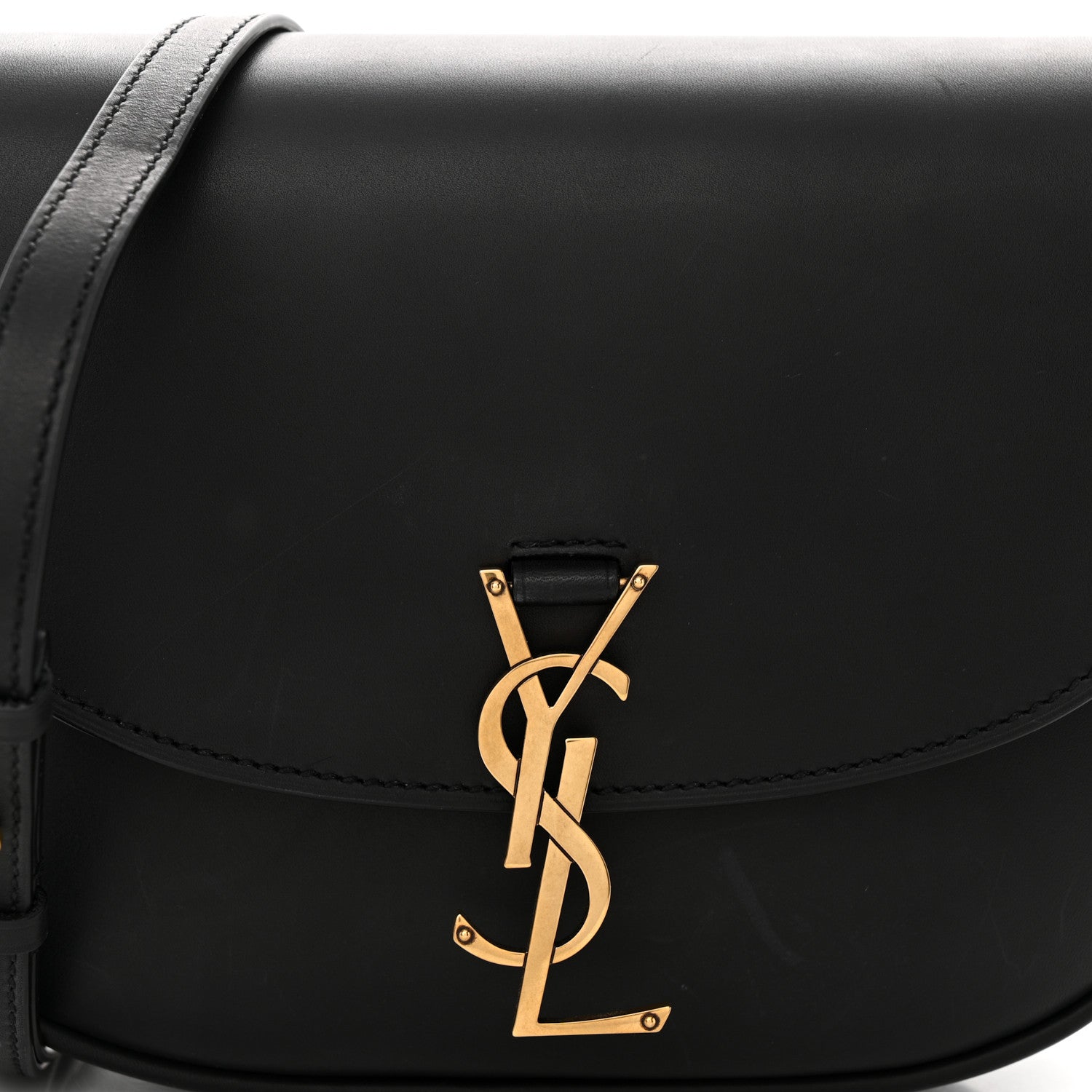 Saint Laurent Smooth Calfskin Monogram Medium Kaia Satchel Black 8 of 11